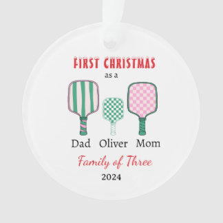 First Christmas family of three Photo Keepsake Ornament