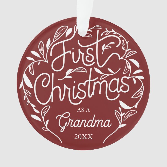 First Christmas Grandpa Grandma Acrylic Ornament (Front)