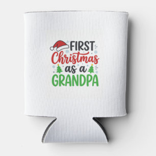 First Christmas Grandpa Santa Hat Can Cooler