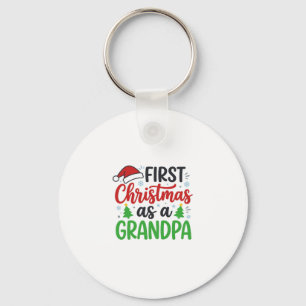 First Christmas Grandpa Santa Hat Keychain