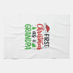 First Christmas Grandpa Santa Hat Kitchen Towel