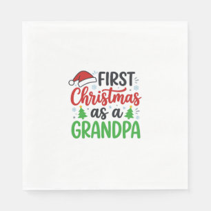 First Christmas Grandpa Santa Hat Napkin