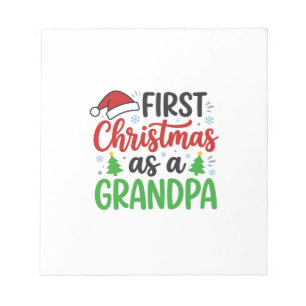 First Christmas Grandpa Santa Hat Notepad