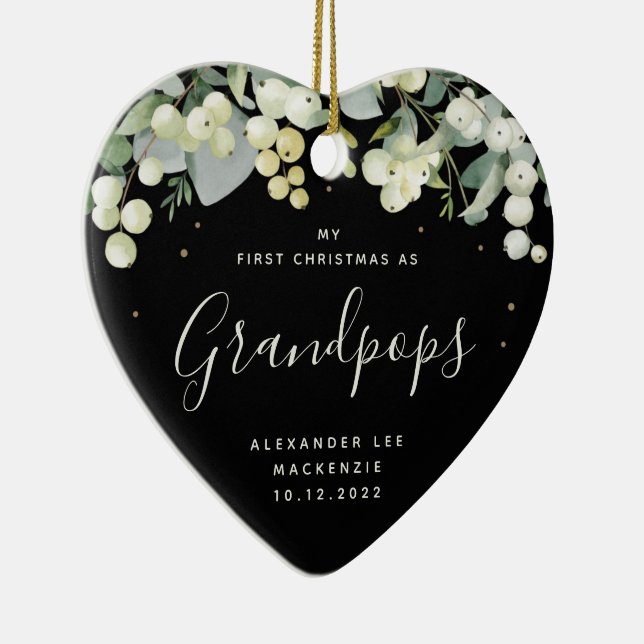First Christmas Grandparent/Any Relative Photo Ceramic Ornament (Right)