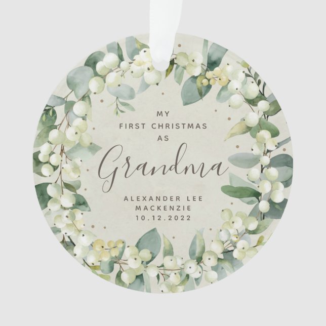 First Christmas Grandparent/Any Relative Photo Ornament (Front)
