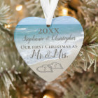 First Christmas Heart Beach Wedding Mr Mrs