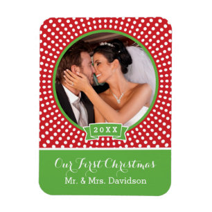 First Christmas Holiday Keepsake Photo Magnet