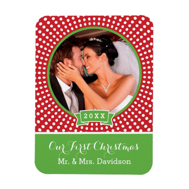 First Christmas Holiday Keepsake Photo Magnet (Vertical)