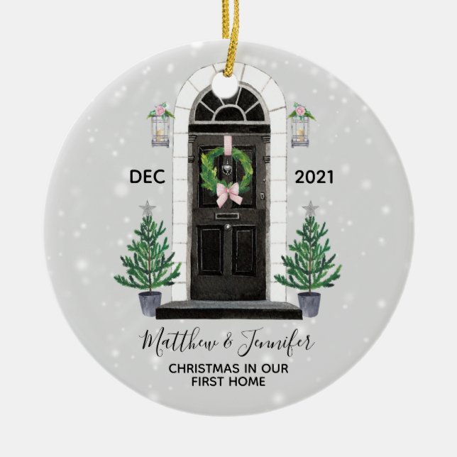 First Christmas Home Holiday Christmas Ornament (Front)