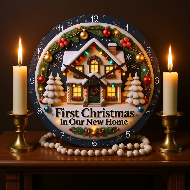 First Christmas Home  Large Clock (Creator Uploaded)
