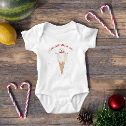 First Christmas in July Cute Ice Cream Snowman Baby Bodysuit
