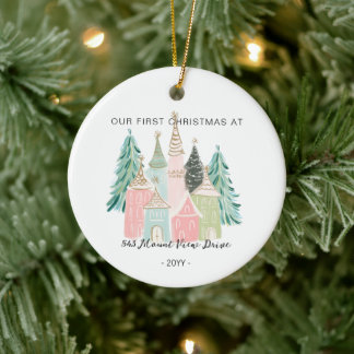 First Christmas in New Home - Address Ornament 