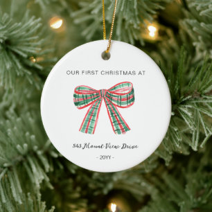 First Christmas in New Home - Address Ornament