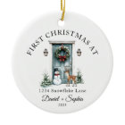 First Christmas In New Home Watercolor Green Door