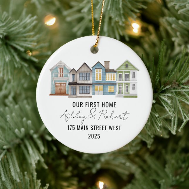 First Christmas in Our New Home 2025 Ceramic Ornament (Tree)