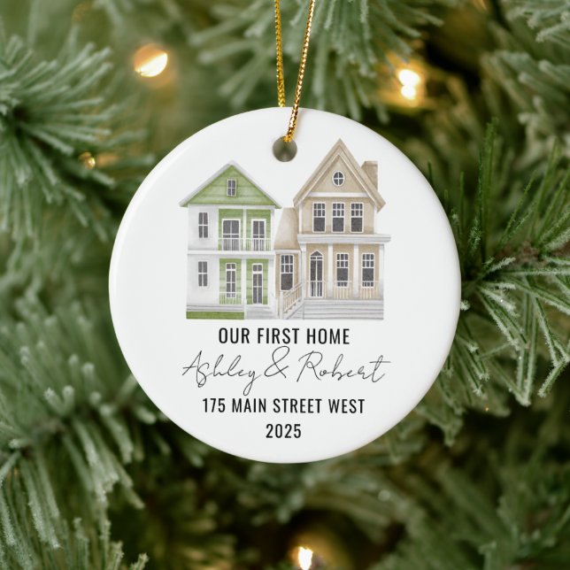 First Christmas in Our New Home 2025 Ceramic Ornament (Tree)