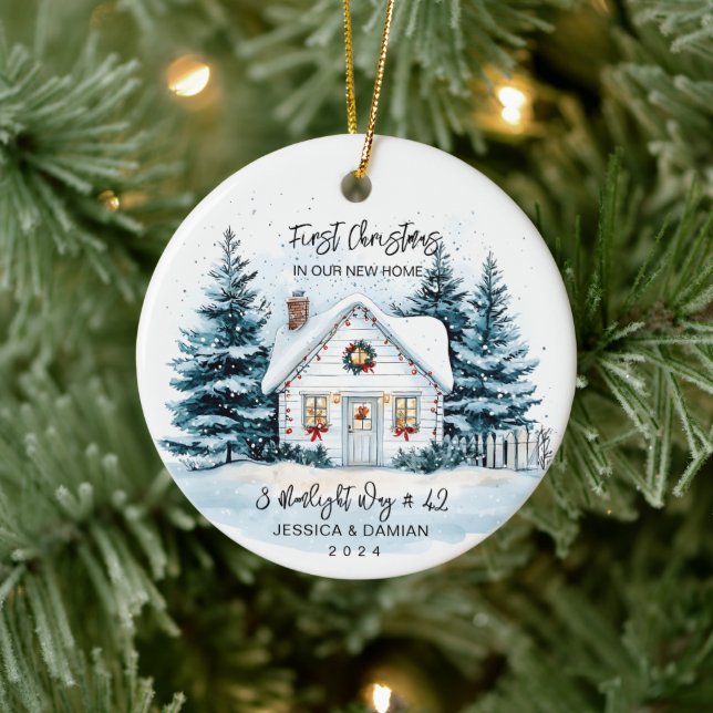 FIRST CHRISTMAS IN OUR NEW HOME CERAMIC ORNAMENT (Tree)