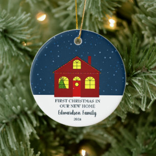 First Christmas in our new Home cute Ceramic Ornament