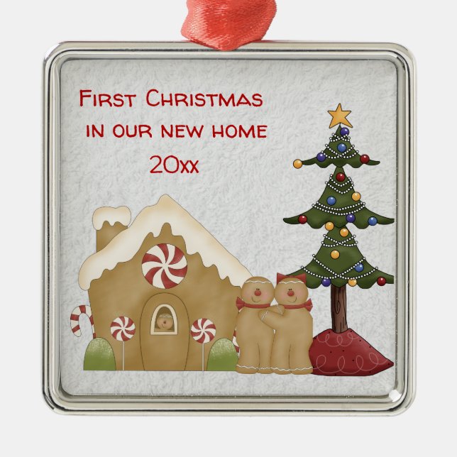 First Christmas In Our New Home Metal Ornament (Front)