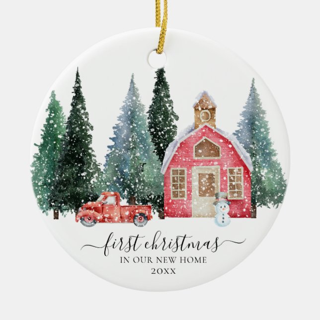 First Christmas in our New Home Ornament (Front)