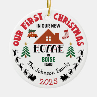 First Christmas In Our New Home Personalized Ceramic Ornament