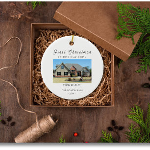 First Christmas In Our New Home Photo Ceramic Ornament