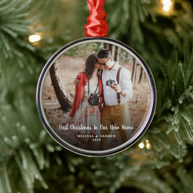 First Christmas in our new home photo Metal Ornament (Tree)