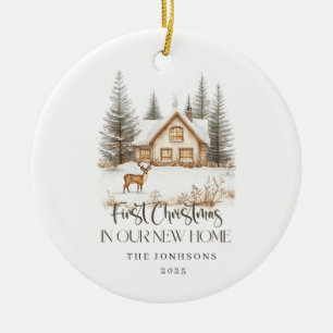 First Christmas in Our New Home Winter View Ceramic Ornament