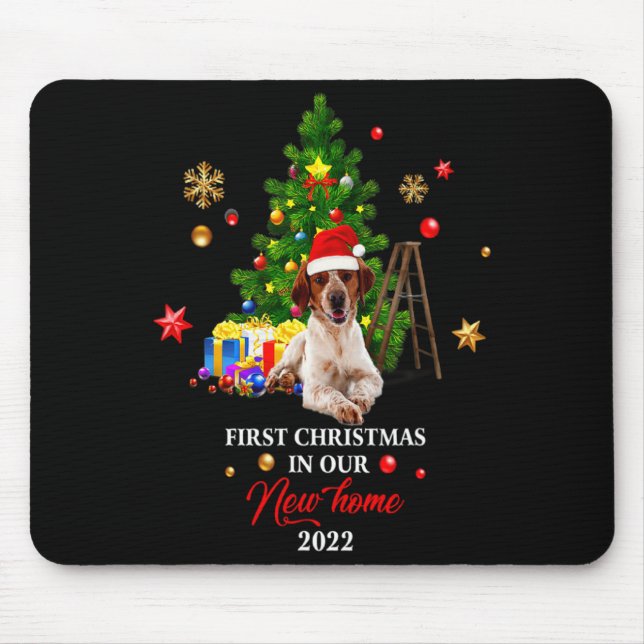 First Christmas In Our New Home Xmas Beagle Dog T  Mouse Pad (Front)