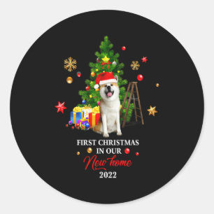 First Christmas In Our New Home Xmas For Shiba T S Classic Round Sticker