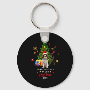 First Christmas In Our New Home Xmas For Spaniel T Keychain