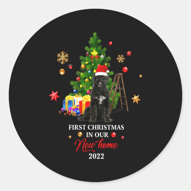 First Christmas In Our New Home Xmas Gift For Barb Classic Round Sticker (Front)