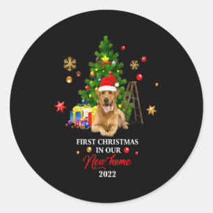 First Christmas In Our New Home Xmas Gift For Labr Classic Round Sticker