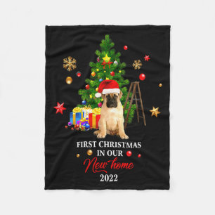 First Christmas In Our New Home Xmas Gift For Pug  Fleece Blanket