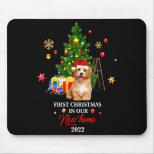 First Christmas In Our New Home Xmas Maltese Dog T Mouse Pad