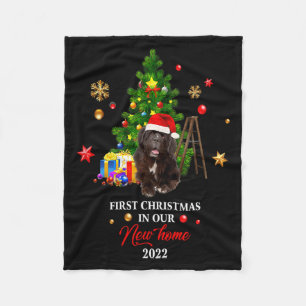 First Christmas In Our New Home Xmas Newfoundland  Fleece Blanket