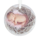 First Christmas Light Pink Baby Girl Photo