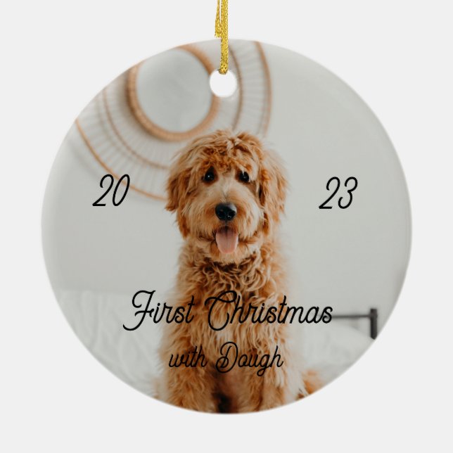 first christmas littke snowman ceramic ornament (Back)