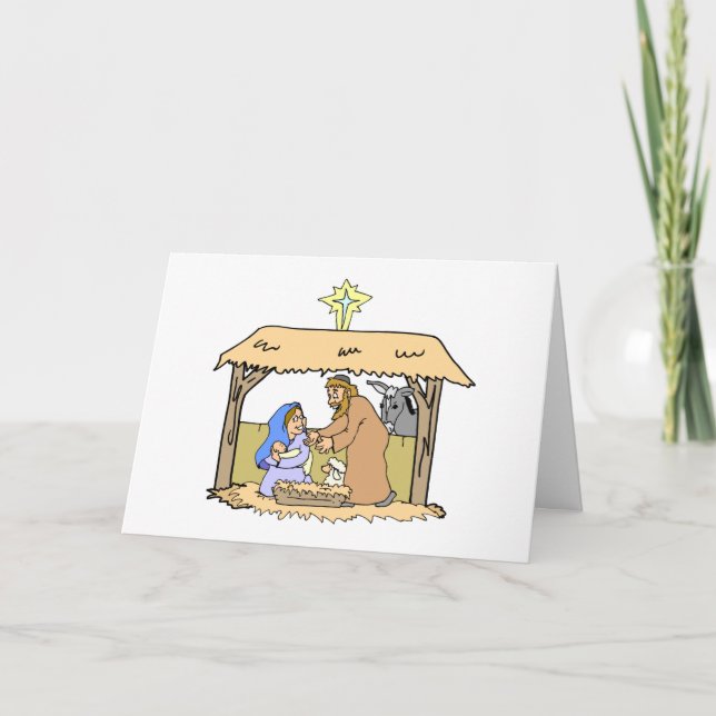 First Christmas Manger Scene Holiday Cards (Front)