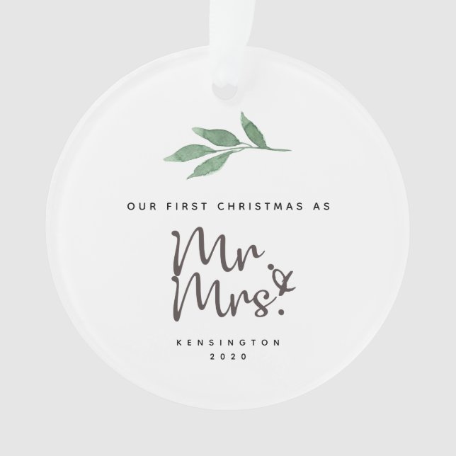 First Christmas Married Acrylic Ornament (Front)
