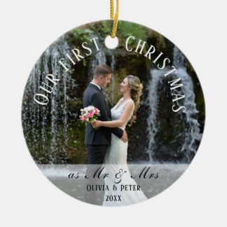 First Christmas Married as Mr. & Mrs Ceramic Ornament