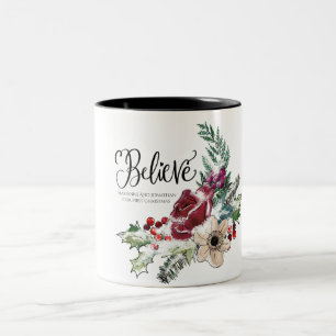First Christmas Married Believe Personalized Two-Tone Coffee Mug