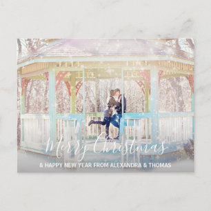 First Christmas Married Engaged NewYear   PHOTO Holiday Postcard
