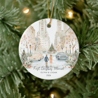 First Christmas Married NYC Ceramic Ornament