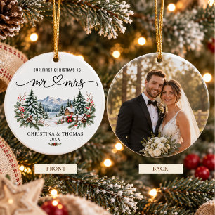 First Christmas Married Personalized Ceramic Ornament