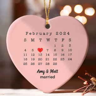 First Christmas Married Photo and Date Ceramic Ornament