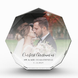First Christmas Married Wedding Day Couples Photo Block
