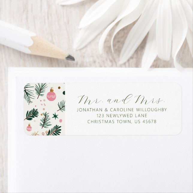 First Christmas Married Whimsical Return Address (Insitu)