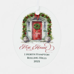 First Christmas Monogrammed New Home Metal Orname Ornament