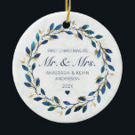 First Christmas Mr and Mrs Ceramic Ornament<br><div class="desc">First Christmas Mr and Mrs Ceramic Ornament. Matching items available.</div>